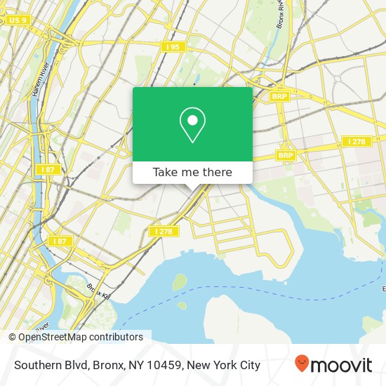 Mapa de Southern Blvd, Bronx, NY 10459