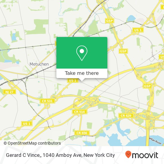Mapa de Gerard C Vince,, 1040 Amboy Ave