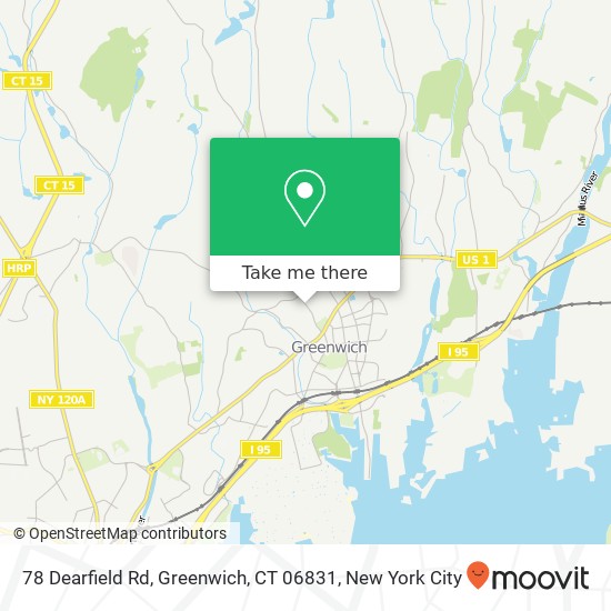 Mapa de 78 Dearfield Rd, Greenwich, CT 06831