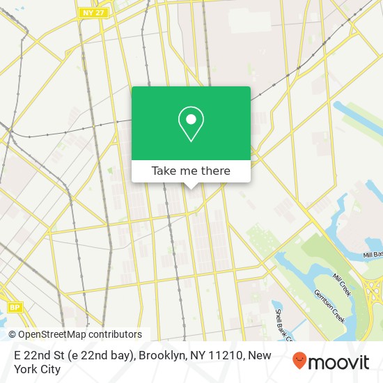 Mapa de E 22nd St (e 22nd bay), Brooklyn, NY 11210