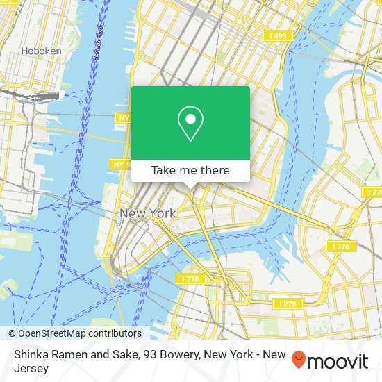 Mapa de Shinka Ramen and Sake, 93 Bowery
