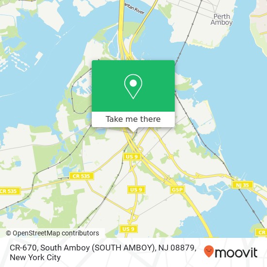 Mapa de CR-670, South Amboy (SOUTH AMBOY), NJ 08879