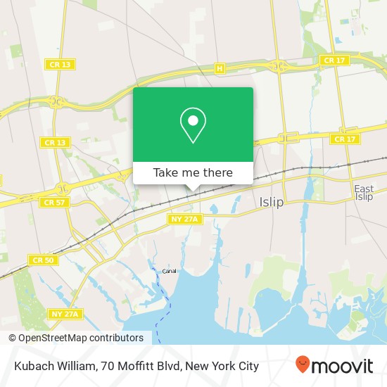 Mapa de Kubach William, 70 Moffitt Blvd