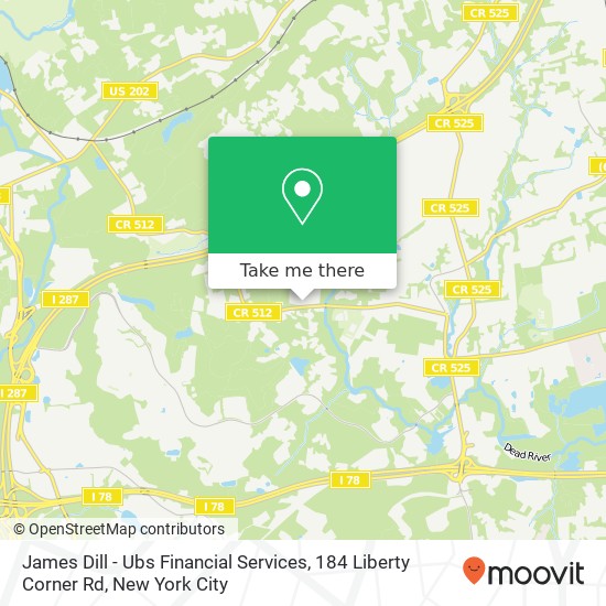 Mapa de James Dill - Ubs Financial Services, 184 Liberty Corner Rd