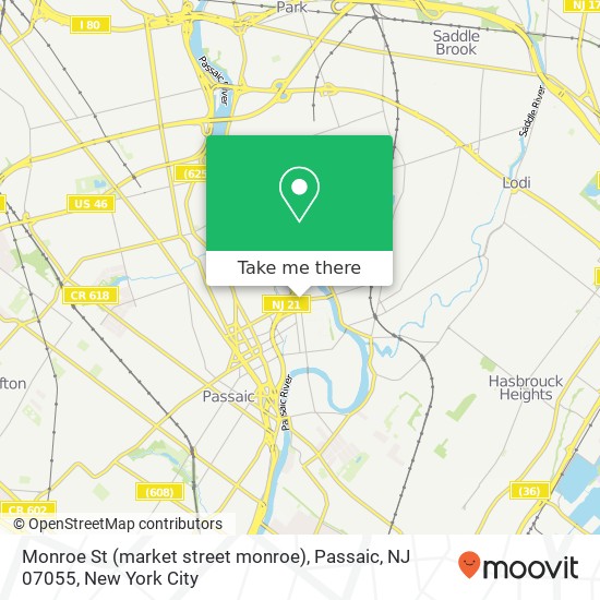 Mapa de Monroe St (market street monroe), Passaic, NJ 07055