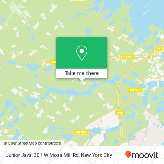 Mapa de Junior Java, 301 W Moss Mill Rd