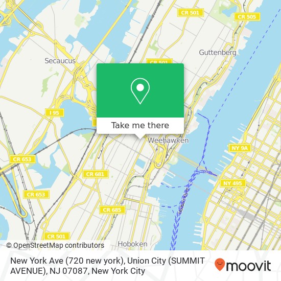 Mapa de New York Ave (720 new york), Union City (SUMMIT AVENUE), NJ 07087