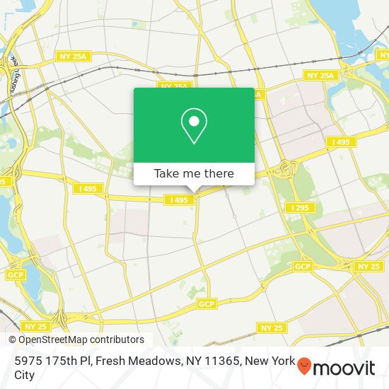 Mapa de 5975 175th Pl, Fresh Meadows, NY 11365