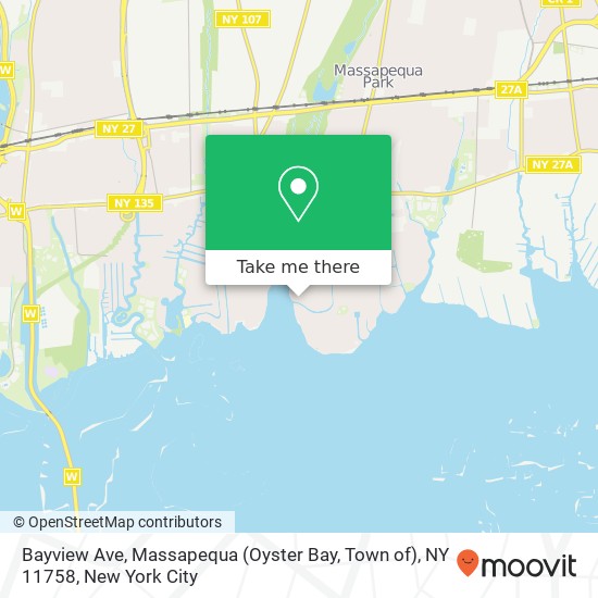 Mapa de Bayview Ave, Massapequa (Oyster Bay, Town of), NY 11758