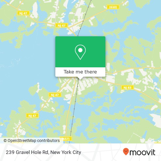 Mapa de 239 Gravel Hole Rd, Cape May Court House, NJ 08210
