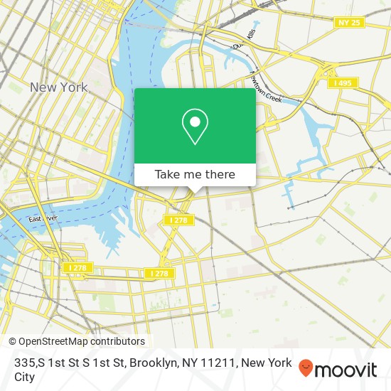 Mapa de 335,S 1st St S 1st St, Brooklyn, NY 11211