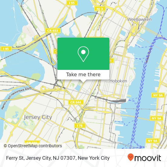 Mapa de Ferry St, Jersey City, NJ 07307