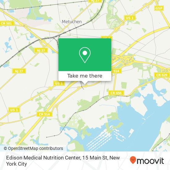 Mapa de Edison Medical Nutrition Center, 15 Main St