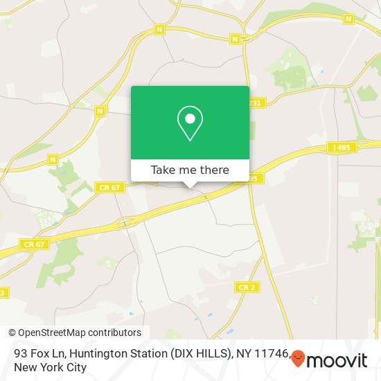 Mapa de 93 Fox Ln, Huntington Station (DIX HILLS), NY 11746