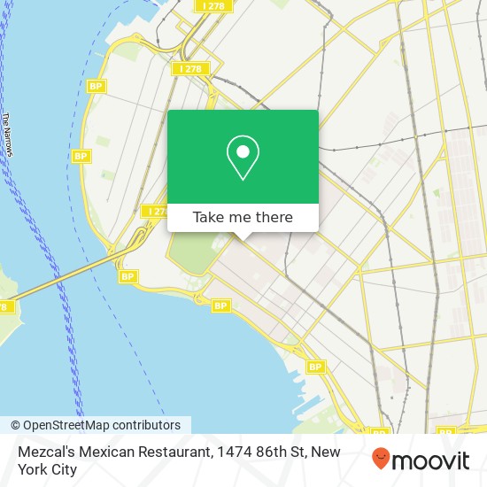 Mapa de Mezcal's Mexican Restaurant, 1474 86th St