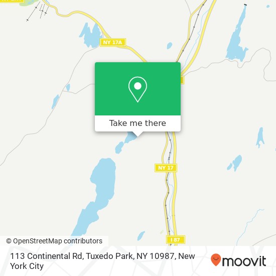 Mapa de 113 Continental Rd, Tuxedo Park, NY 10987