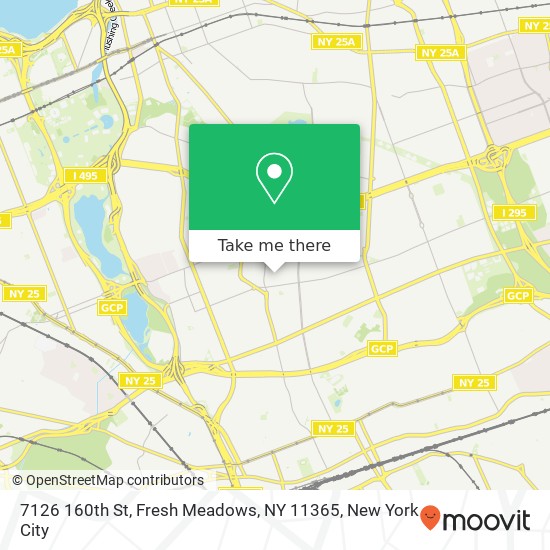 Mapa de 7126 160th St, Fresh Meadows, NY 11365