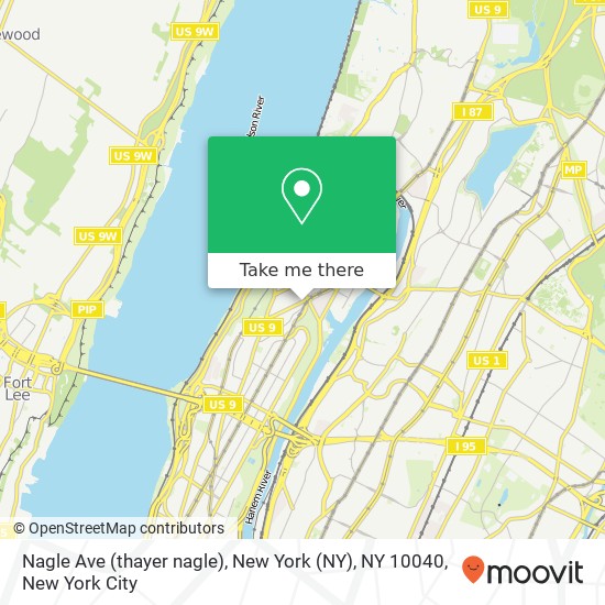 Nagle Ave (thayer nagle), New York (NY), NY 10040 map