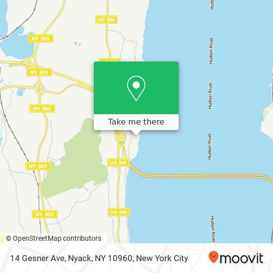 Mapa de 14 Gesner Ave, Nyack, NY 10960