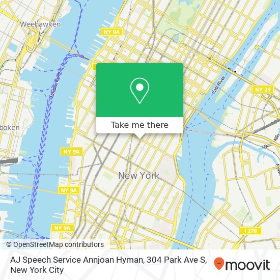 Mapa de AJ Speech Service Annjoan Hyman, 304 Park Ave S