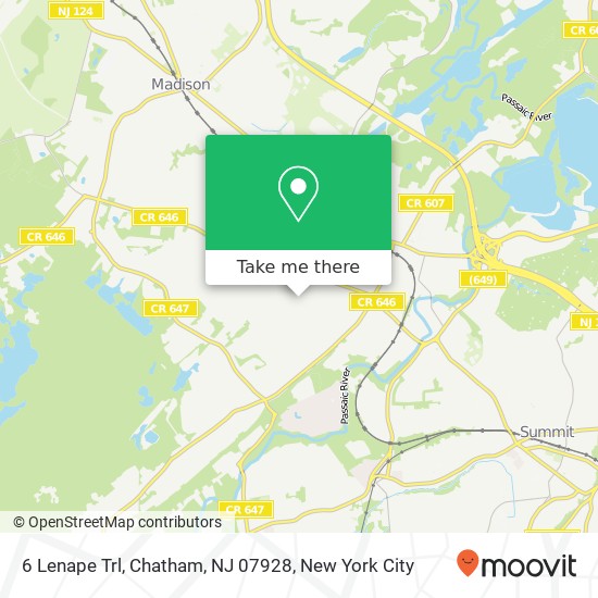 Mapa de 6 Lenape Trl, Chatham, NJ 07928