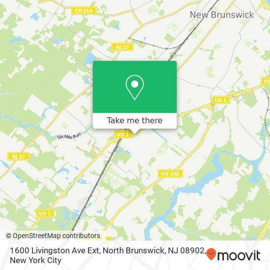 Mapa de 1600 Livingston Ave Ext, North Brunswick, NJ 08902