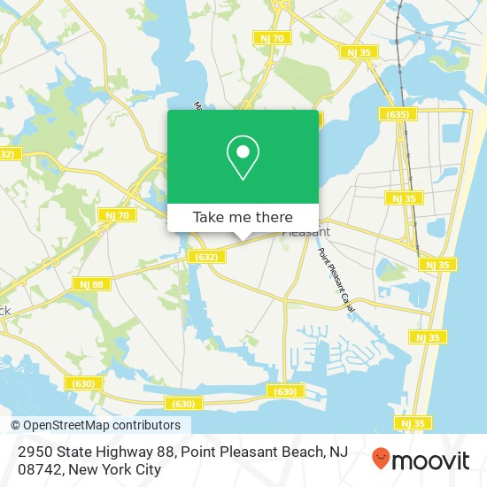 Mapa de 2950 State Highway 88, Point Pleasant Beach, NJ 08742