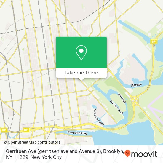 Mapa de Gerritsen Ave (gerritsen ave and Avenue S), Brooklyn, NY 11229