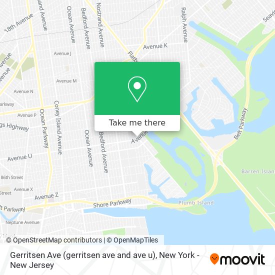 Mapa de Gerritsen Ave (gerritsen ave and ave u)