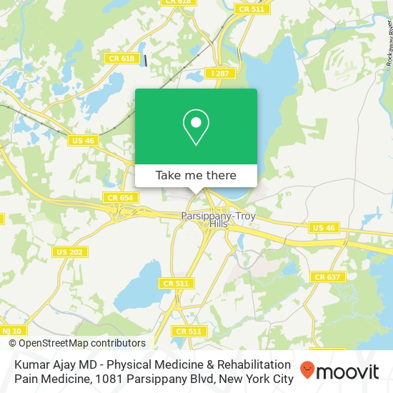 Kumar Ajay MD - Physical Medicine & Rehabilitation Pain Medicine, 1081 Parsippany Blvd map