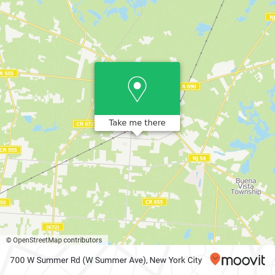 Mapa de 700 W Summer Rd (W Summer Ave), Minotola, NJ 08341