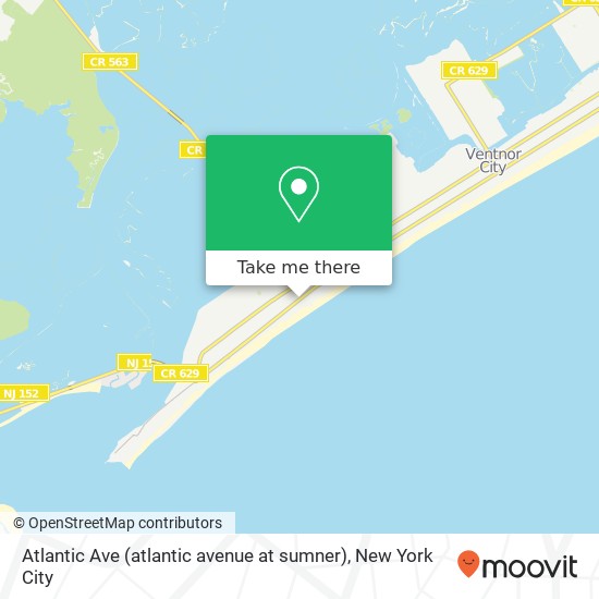 Mapa de Atlantic Ave (atlantic avenue at sumner), Margate City, NJ 08402