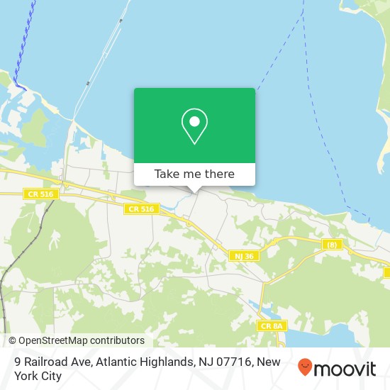 Mapa de 9 Railroad Ave, Atlantic Highlands, NJ 07716