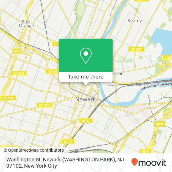 Washington St, Newark (WASHINGTON PARK), NJ 07102 map
