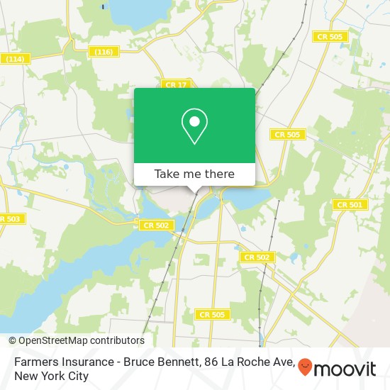 Mapa de Farmers Insurance - Bruce Bennett, 86 La Roche Ave