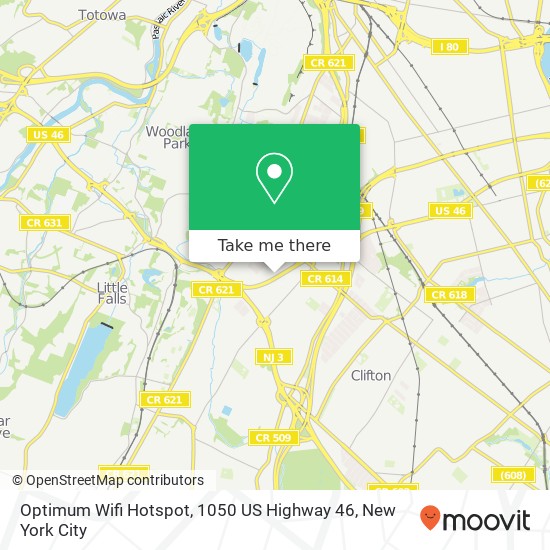 Mapa de Optimum Wifi Hotspot, 1050 US Highway 46