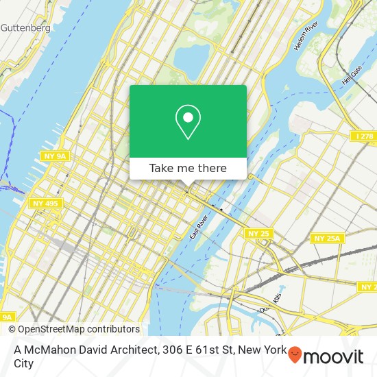 Mapa de A McMahon David Architect, 306 E 61st St