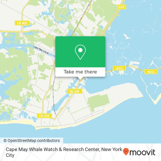 Mapa de Cape May Whale Watch & Research Center