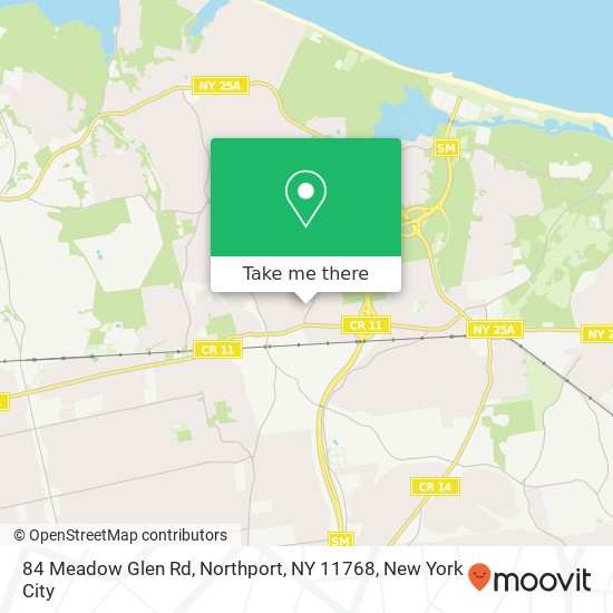 Mapa de 84 Meadow Glen Rd, Northport, NY 11768