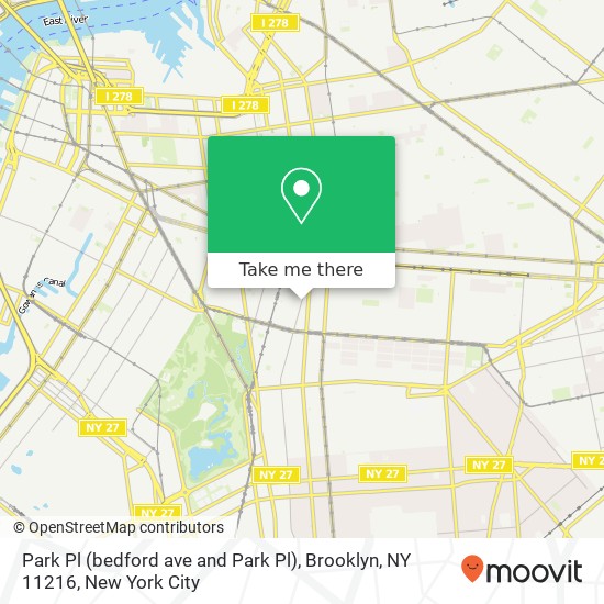 Park Pl (bedford ave and Park Pl), Brooklyn, NY 11216 map