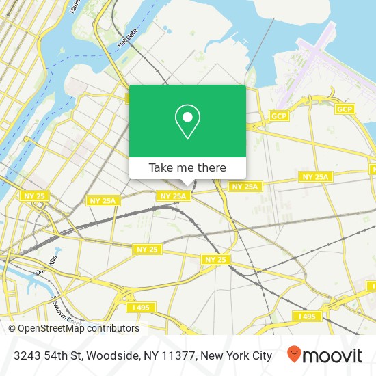 3243 54th St, Woodside, NY 11377 map