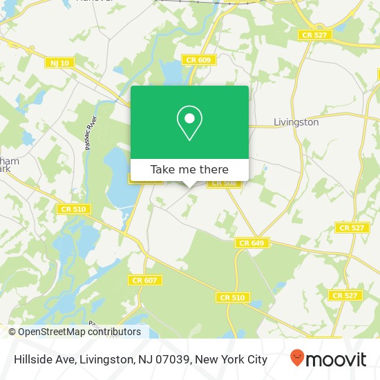 Mapa de Hillside Ave, Livingston, NJ 07039