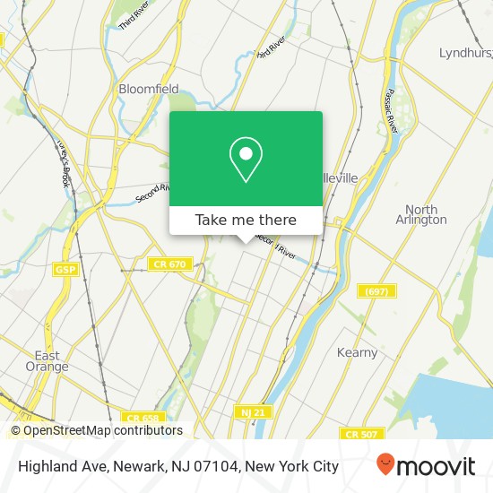 Highland Ave, Newark, NJ 07104 map
