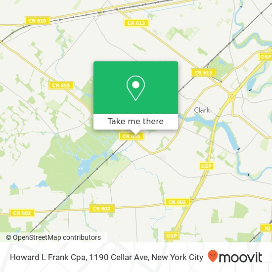 Mapa de Howard L Frank Cpa, 1190 Cellar Ave