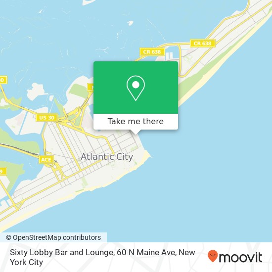 Mapa de Sixty Lobby Bar and Lounge, 60 N Maine Ave