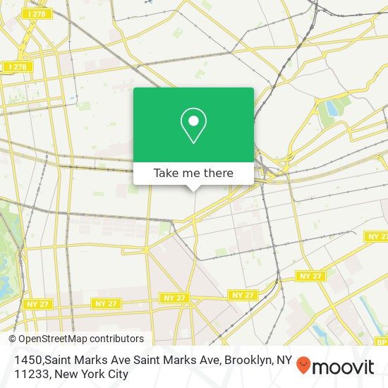 Mapa de 1450,Saint Marks Ave Saint Marks Ave, Brooklyn, NY 11233