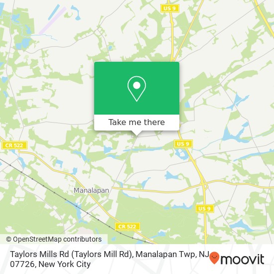 Mapa de Taylors Mills Rd (Taylors Mill Rd), Manalapan Twp, NJ 07726