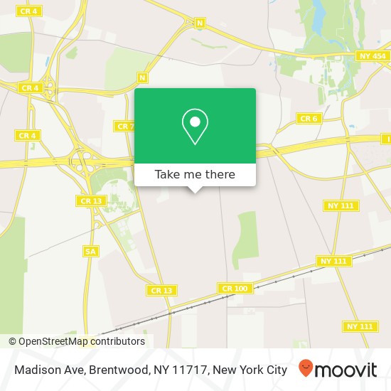 Mapa de Madison Ave, Brentwood, NY 11717