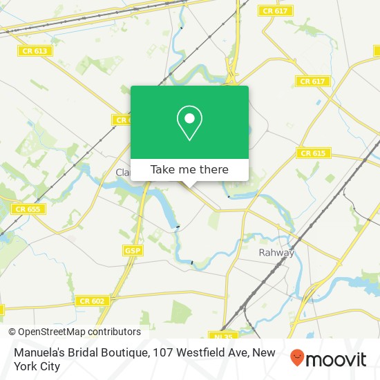 Mapa de Manuela's Bridal Boutique, 107 Westfield Ave