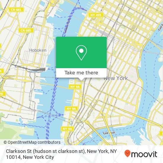 Mapa de Clarkson St (hudson st clarkson st), New York, NY 10014